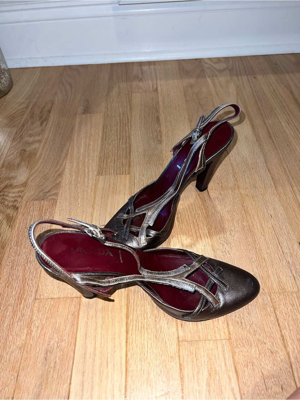 Prada Metallic Bronze Slingback Pumps - Picture 3 of 6
